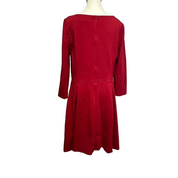 Banana Republic Red Dress - Women’s Size 14 - Elegant Fit and Flare with Pockets - Picture 3 of 9